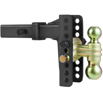 VEVOR verstelbare trekhaak, 6" drop en 4,5" rise, kogelgewrichtmontage met 2" mount, massieve buis, 14.000 lbs GTW, 2" en 2-5/16" 45# stalen trekhaakkogel