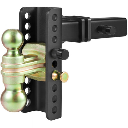 VEVOR verstelbare trekhaak, 6" drop en 4,5" rise, kogelgewrichtmontage met 2" mount, massieve buis, 14.000 lbs GTW, 2" en 2-5/16" 45# stalen trekhaakkogel