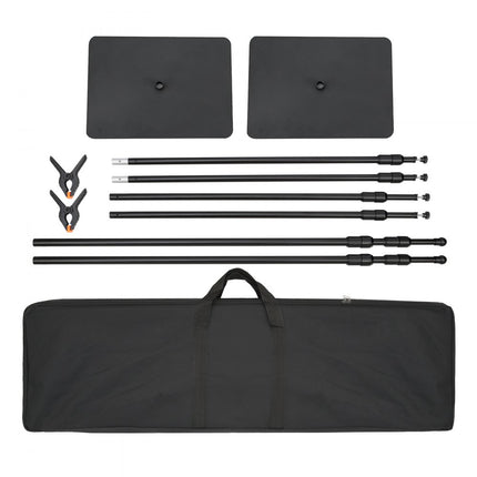 VEVOR Fotoachtergrond Professionele fotografieachtergrond 3048 x 3048 mm Achtergrond Stofgrootte Studio rekwisieten Achtergrond Verstelbare pijp- en gordijnstandaard Bruiloften Feestopstellingen