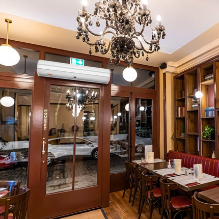 VEVOR 3ft luchtgordijn voor binnen, 2 snelheden, 1528 m3/u, wandgemonteerd luchtgordijn voor deuren, plafondventilator voor binnen, met zware eindschakelaar