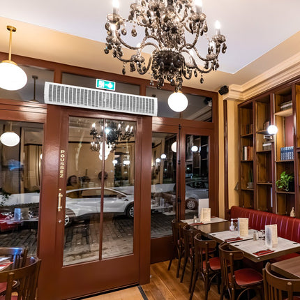 VEVOR 1,5 m luchtgordijn voor binnen, 2 snelheden, 3566 m3/u, wandgemonteerd luchtgordijn voor deuren, bovendeurventilator met zware eindschakelaar