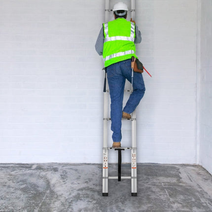 VEVOR 5,54 m telescoopladder, antislip vouwladder, 112 x 49 x 8,5 cm, trapladder met vergrendelingssysteem, multifunctionele ladder, aluminiumlegering, draagvermogen 190 kg, ideaal voor huisreparaties, decoratie, muurschildering