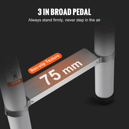 VEVOR 4,59 m telescoopladder, antislip vouwladder, 90 x 48 x 8 cm, trapladder met vergrendelingssysteem, multifunctionele ladder, aluminiumlegering, draagvermogen 190 kg, ideaal voor huisreparaties, decoratie, muurschildering