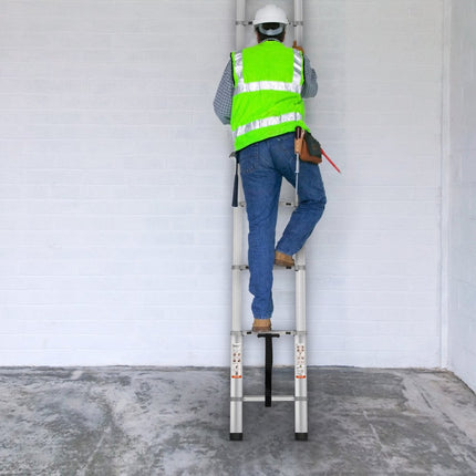 VEVOR 4,59 m telescoopladder, antislip vouwladder, 90 x 48 x 8 cm, trapladder met vergrendelingssysteem, multifunctionele ladder, aluminiumlegering, draagvermogen 190 kg, ideaal voor huisreparaties, decoratie, muurschildering