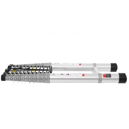 VEVOR telescoopladder, trapladder, vouwladder, uitschuifbare ladder, 190 kg, 5 m