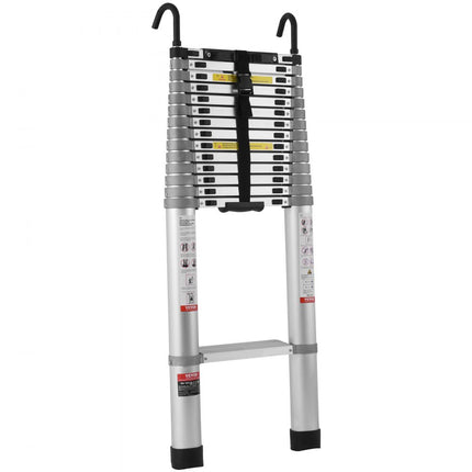 VEVOR telescopische ladder, trap, vouwladder, uitschuifbare ladder, 190 kg, 6,2 m