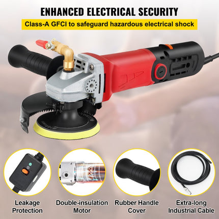 VEVOR Elektrische Natte Polijstmachine Water Injectie Polijstmachine 860W Rood