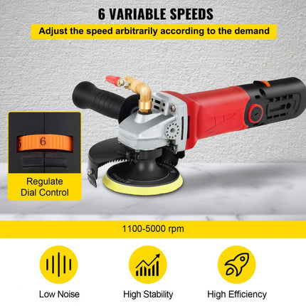 VEVOR Elektrische Natte Polijstmachine Water Injectie Polijstmachine 860W Rood