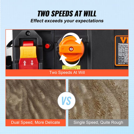 VEVOR dikteschaafmachine schaafmachine schaafbreedte 33cm 23500 tpm drie messen