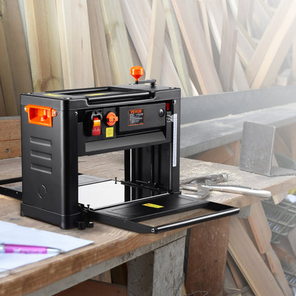 VEVOR dikteschaafmachine schaafmachine schaafbreedte 33cm 23500 tpm drie messen