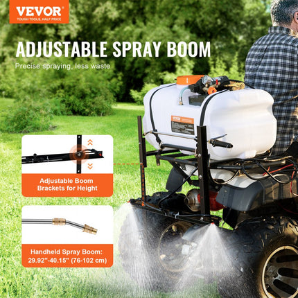VEVOR ATV-sproeier 7 l/min druksproeier 12 V pomp 0,1-0,5 MPa pomp werkdruksproeier 0-72PSI druksproeier inclusief 20 ft slang 8 ft snelkoppelingsleiding Ideaal voor ATV's UTV's tractoren