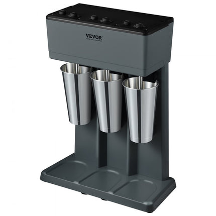 VEVOR Pro Drinkmixer 1125 W 820 ml milkshakemachine met één kop, 3 snelheden instelbaar 15000 / 18000 / 21000 rpm, roestvrijstalen beker melk- en eiwitshake, drankmixer, cocktail