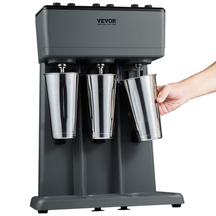 VEVOR Pro Drinkmixer 1125 W 820 ml milkshakemachine met één kop, 3 snelheden instelbaar 15000 / 18000 / 21000 rpm, roestvrijstalen beker melk- en eiwitshake, drankmixer, cocktail