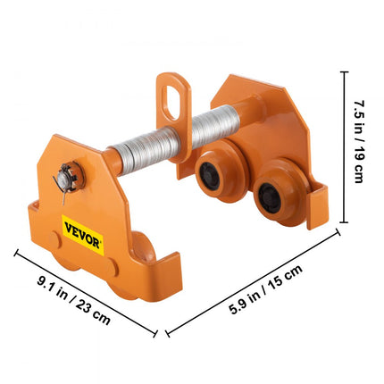 VEVOR loopkat, 2 T draagvermogen, verrijdbaar onderstel, 88-203 mm, verstelbare breedte, steekwagen, staalpoedercoating met dubbele wielen, binnenkraangaragelift voor rechte, gebogen I-balken