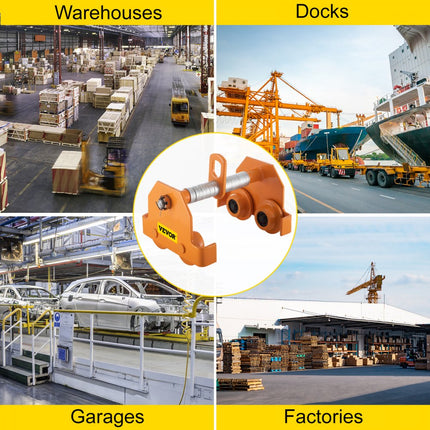 VEVOR trolley, 3 ton draagvermogen, rollend chassis met 100-203 mm verstelbare breedte, steekwagen met dubbele wielen, garagelift voor rechte, gebogen I-balken