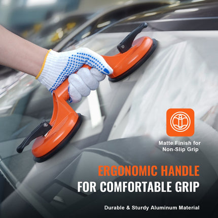 VEVOR zuignap gemaakt van NBR glasheffer φ119mm vacuümheffer draagvermogen 85-150kg glazen zuignap bedrijfstemperatuur -20-60℃ platenheffer vacuümzuignap met ergonomische aluminium handgreep