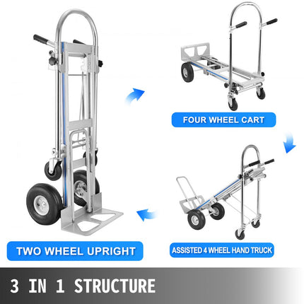 3 in 1 Aluminium Opvouwbare Zakwagen Hand Trolley Kar Auto Heavy Duty Opvouwbaar