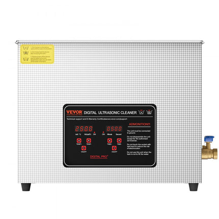 VEVOR 15L ultrasone reiniger met verwarmingstimer en mand digitale geluidsmachine