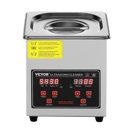VEVOR ultrasoonreiniger ultrasoon roestvrijstalen reinigingsapparaat 158 W, 2 L ultrasoon reinigingsapparaat met digitaal display 0-30 minuten, ultrasoon reinigen voor sieraden, brillen, horloges enz.