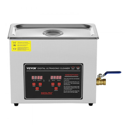 VEVOR ultrasoonreiniger ultrasoon roestvrijstalen reinigingsapparaat 349 W, 6 L ultrasoon reinigingsapparaat met digitaal display 0-30 minuten, ultrasoon reinigen voor sieraden, brillen, horloges enz.