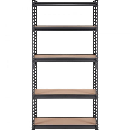 VEVOR Opbergrek 907,2 kg Totale laadcapaciteit 181,4 kg per plank Kelderrek SPCC Koolstofstaal + MDF-paneel Inhaakbare rekken 75x30x152cm Werkplaatsrek Heavy Duty rek Kelderrek Plank Verstelbaar