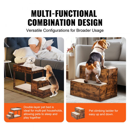 VEVOR stapelbed huisdieren raamzit hondentrap slaapbank 1111x508x722mm