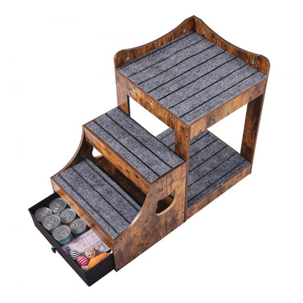 VEVOR stapelbed huisdieren raamzit honden hondentrap 3 treden 830x450x675mm