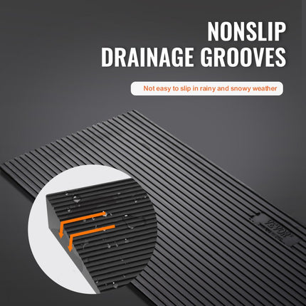 VEVOR drempeloprijplaat massief rubberen deurdrempeloprijplaat max draagvermogen tot 15 ton stoeprandoprijplaat 90x20x3cm rolstoeloprijplaat met