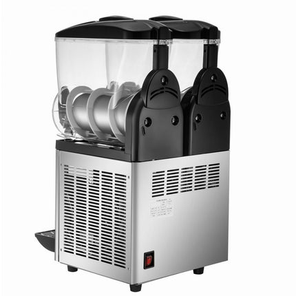 VEVOR Frozen Drink Machine 2X15 L Commerciële Slush Machine 890W Margarita Machine van Roestvrij Staal, PC en ABS met Efficiënt Koelen, 3 Zijden Effectief Warmteafvoer Perfect voor Ijskoude Drankjes