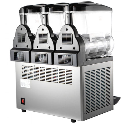 VEVOR commerciële slush-ijsmachine, 3 x 15 l slush-ijsmachine 800 W 220 V slush-ijsmachine, slush-apparaat 63 x 45 x 80 cm slushy-maker, 2 modi Intelligent LED-bedieningspaneel Slushy-maker