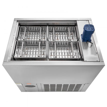 VEVOR Commerciële ijsmachine, 4 vormenset, 120-delige ijslollymachine, roestvrijstalen ijslollymaker, ijsstokijsmachine voor bars, cafés, melktheewinkels (30-delige / vormset)