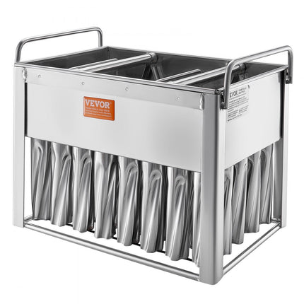 VEVOR Commerciële ijslollyvormen, 40 stuks cilindrische ijslollyvormen, roestvrijstalen ijsmachine-vormhouder met 50 ijsstokjes en zakken (enkele vormset - 40 stuks)