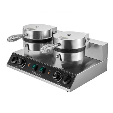 VEVOR Commercieel Wafelijzer Wafelijzer Dubbele Kop 2460W Ronde Wafels