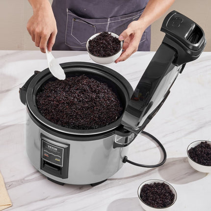 VEVOR Commerciële Rijstkoker 45 Kopjes Antiaanbakpan 9L 12 uur Warmhouden Restaurant