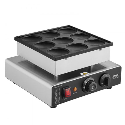 VEVOR Mini Pannenkoekenmachine Nederlandse Pannenkoekenmaker 9-delig RVS Dorayaki