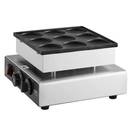 VEVOR Mini Pannenkoekenmachine Nederlandse Pannenkoekenmaker 9-delig RVS Dorayaki