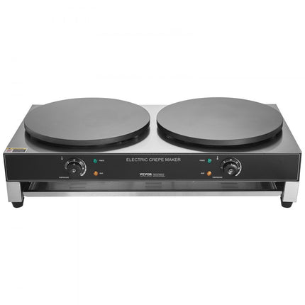 VEVOR Elektrische Crepes Maker Commerciële Crêpemachine 6000W Dubbele Kop 40cm