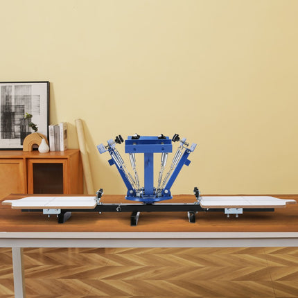 VEVOR zeefdrukpers T-shirt zeefdrukmachine 4 kleuren + 2 stations, T-shirtpers, hittepers hittepers doe-het-zelfapparatuur printer, textieldrukkleding, kussenslopen, bagage etc.
