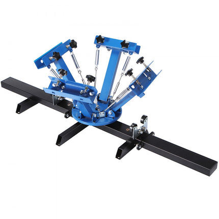 VEVOR zeefdrukpers T-shirt zeefdrukmachine 4 kleuren + 2 stations, T-shirtpers, hittepers hittepers doe-het-zelfapparatuur printer, textieldrukkleding, kussenslopen, bagage etc.