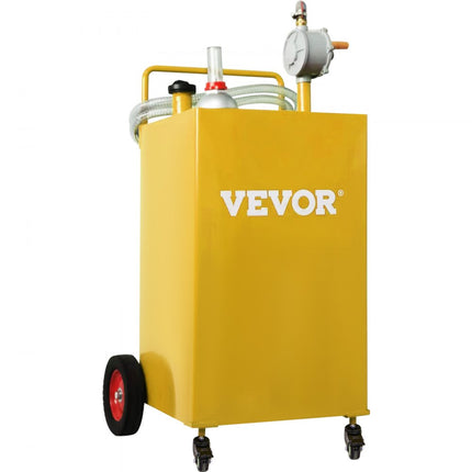 VEVOR 35 gallon brandstofwagen gasbrandstoftankcontainer met handmatige overdrachtpomp benzinedieselbrandstofcontainer voor auto's grasmaaiers ATV's boten Meer geel