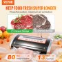 VEVOR commerciële vacuumsealer 130 W, 80 Kpa Draagbare commerciële vacuumsealer 30 cm x 2,5 mm incl. 2 vacuümzakrollen, foam seal Professioneel vlees, fruit, groenten, noten, brood etc.