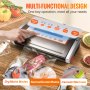 VEVOR commerciële vacuumsealer 130 W, 80 Kpa Draagbare commerciële vacuumsealer 30 cm x 2,5 mm incl. 2 vacuümzakrollen, foam seal Professioneel vlees, fruit, groenten, noten, brood etc.