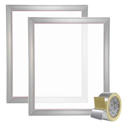 VEVOR Zeefdruk Kit 2 Stuks Aluminium Zeefdruk Frames 20"x24" Zeefdruk Frame met 230 Mesh Hoogspanning Nylon Doek & Afdichtingstape voor T-shirt DIY Afdrukken Etc.