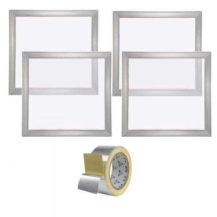 VEVOR 4-delige aluminium schermframe zeefdrukpers 20 "x20", zeefdrukmachine-accessoires 110 mesh, zuurbestendig en niet-vervormbaar voor kussensloop, stof, papier, kopieerpapier, enz.