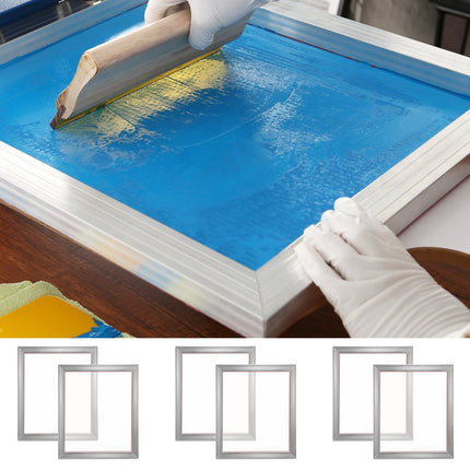VEVOR zeefdrukkit, 6 stuks aluminium zeefdrukframes, 16 x 20 inch zeefdrukframes met 110 Count Mesh, High Tension Nylon Mesh & Sealing Tape voor T-shirts, doe-het-zelf afdrukken, enz.