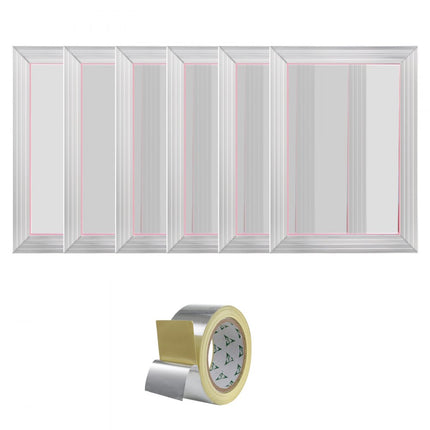 VEVOR zeefdrukkit, 6 stuks aluminium zeefdrukframes, 10x14 inch zeefdrukframes met 156 mesh, hoogspanning nylon gaas en afdichtingstape voor T-shirts, doe-het-zelf afdrukken, enz.