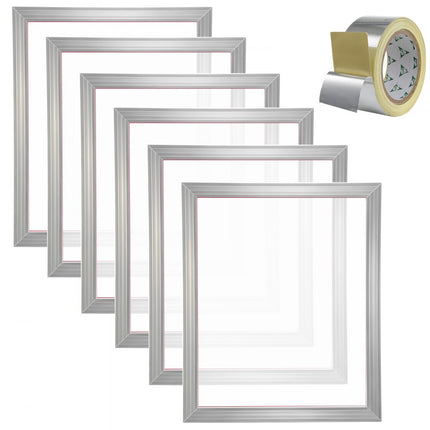 VEVOR 6 stuks aluminium schermframe zeefdrukpers 20"x24", zeefdrukmachine-accessoires 160 mesh, zuurbestendig en niet-vervormbaar voor kussensloop, stof, papier, kopieerpapier, enz.