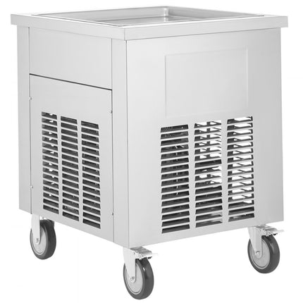 VEVOR gefrituurde ijsrollermachine, 50 x 50 cm grote vierkante pan voor het frituren van ijs, commerciële roestvrijstalen ijsmachine met compressor en 2 schrapers