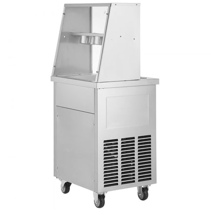 VEVOR gefrituurde ijsrollermachine, vierkante 14" x 14" vierkante pan voor het frituren van ijs, commerciële roestvrijstalen ijsmachine met compressor en 2 schrapers