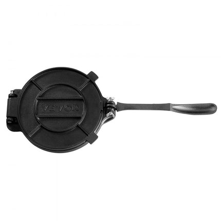 VEVOR Tortillapers, 25 cm tacopers, zware gietijzeren tortillapers, voorgekruide tortillamaker Tortillamaker met 100 stuks perkamentpapier, deegmachine voor meeltortilla, zwart